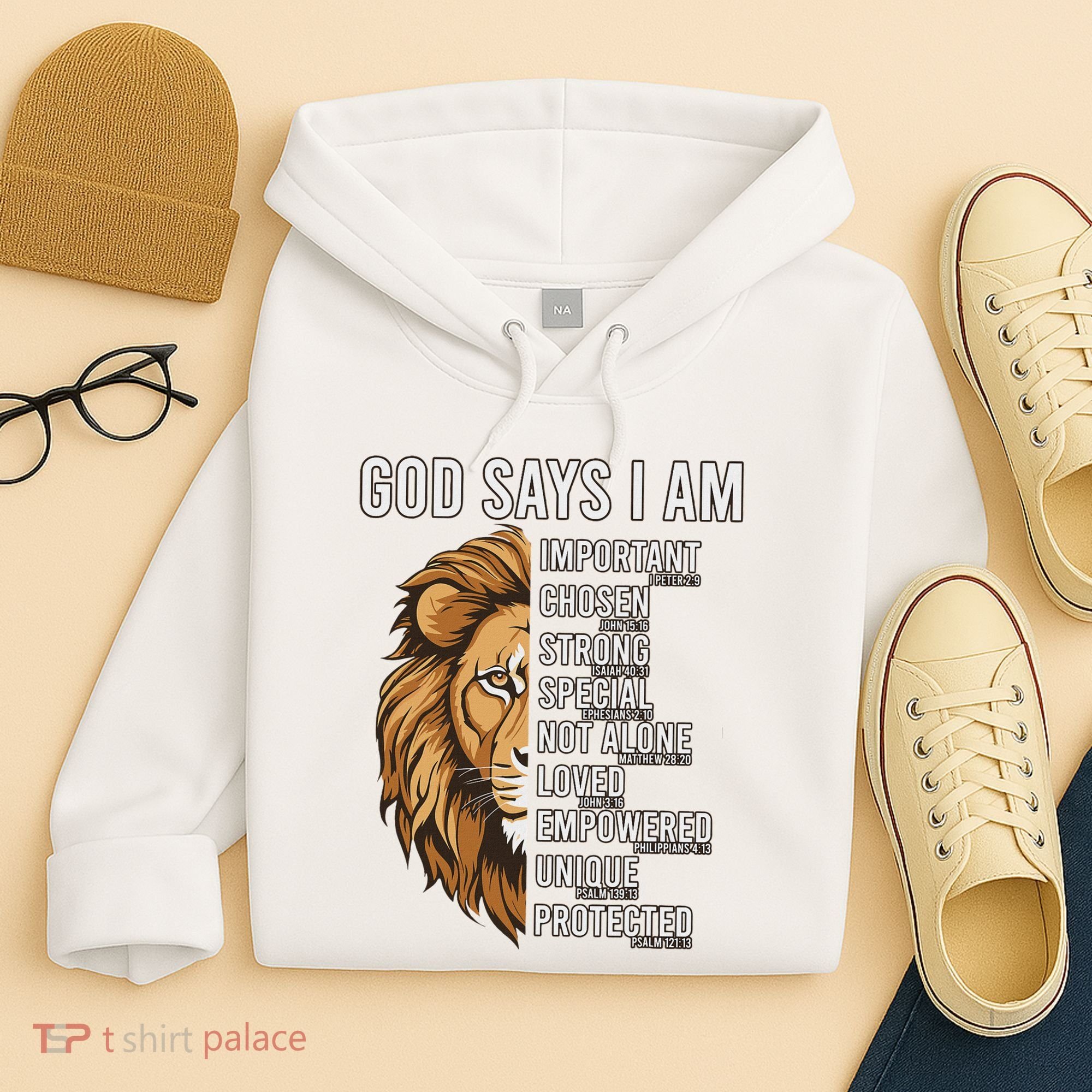 S God Says I Am Lion Christian Hoodie