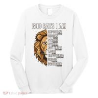 S God Says I Am Lion Christian Long Sleeve Shirt thumb 0
