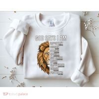 S God Says I Am Lion Christian Sweatshirt thumb 2