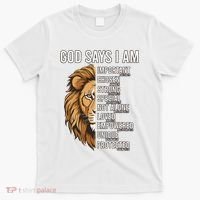 S God Says I Am Lion Christian T-Shirt thumb 0