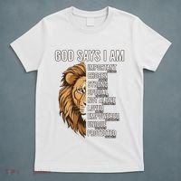 S God Says I Am Lion Christian T-Shirt thumb 5