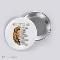 S God Says I Am Lion Christian Button thumb 0