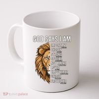 S God Says I Am Lion Christian Coffee Mug thumb 0