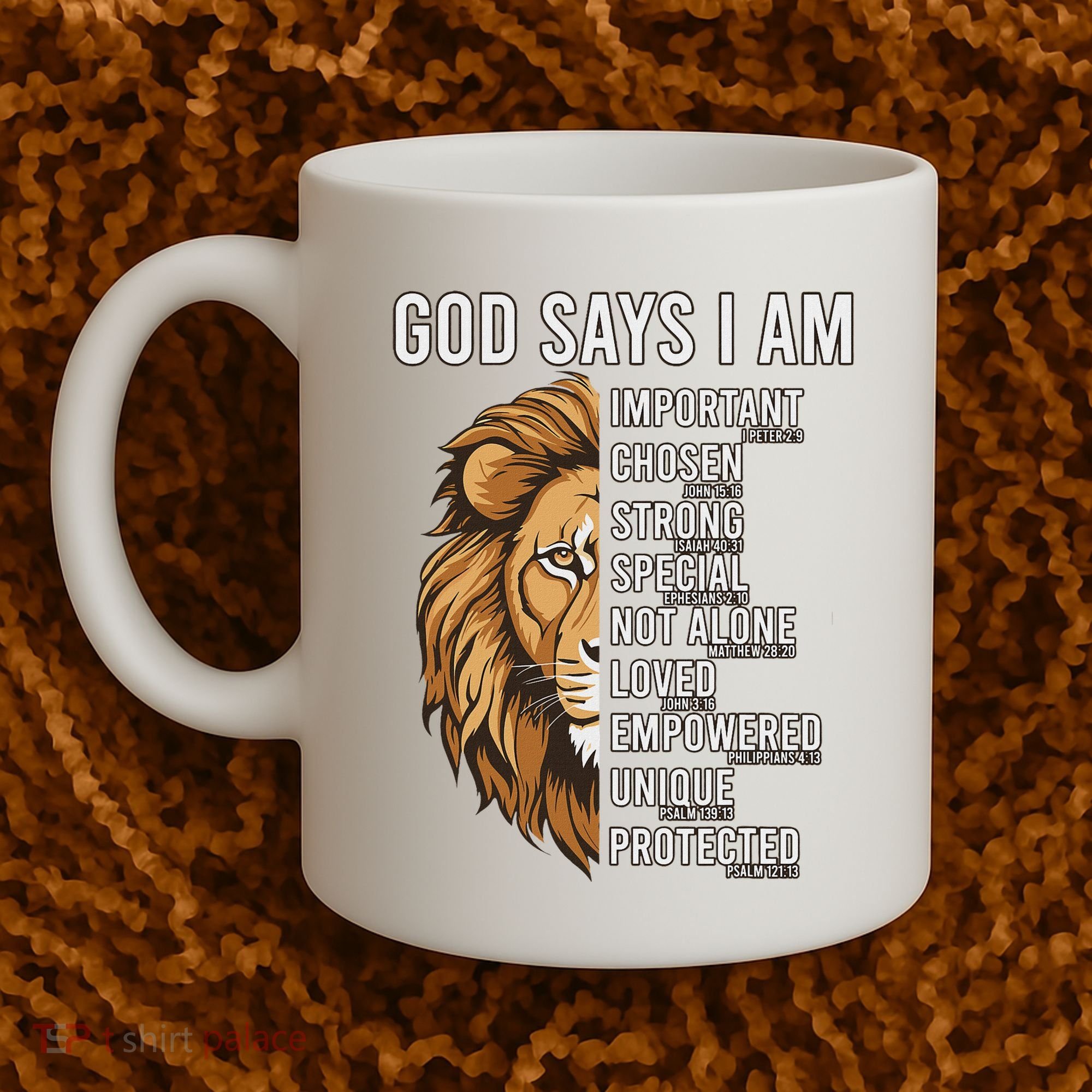 S God Says I Am Lion Christian Coffee Mug