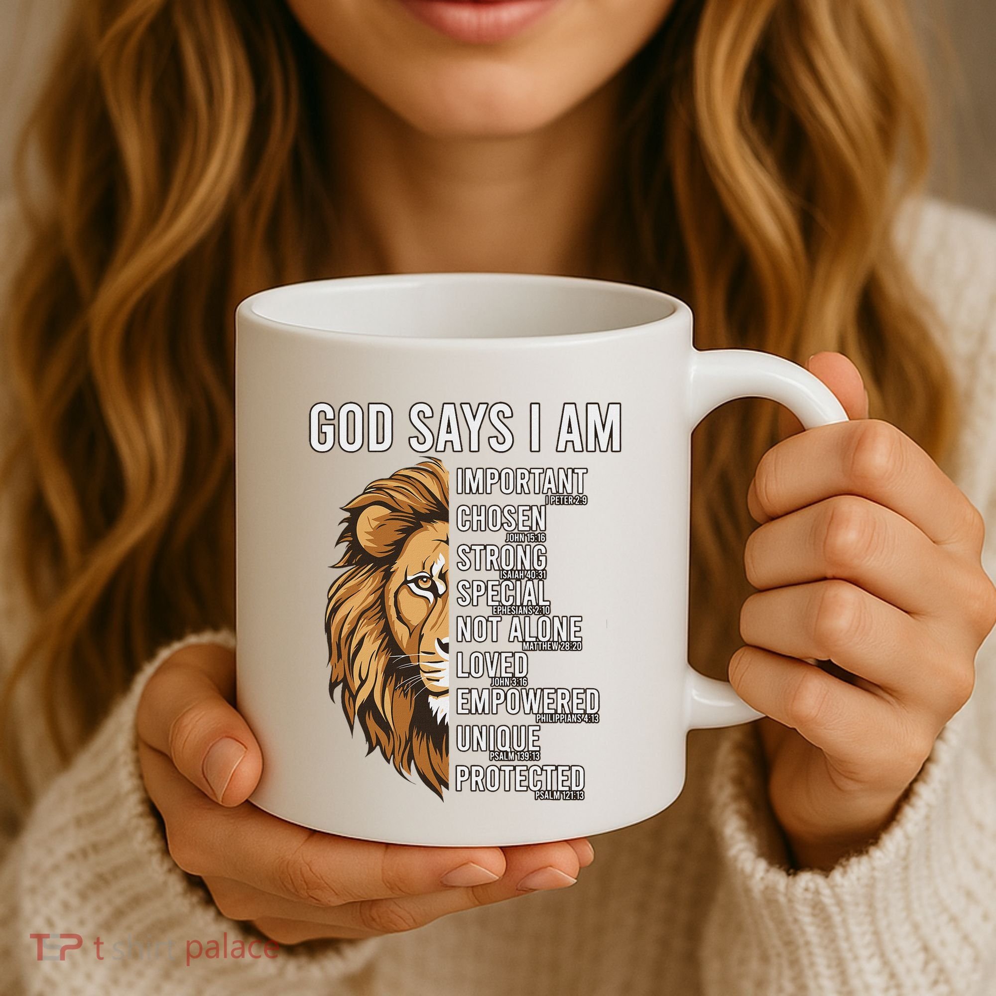 S God Says I Am Lion Christian Coffee Mug
