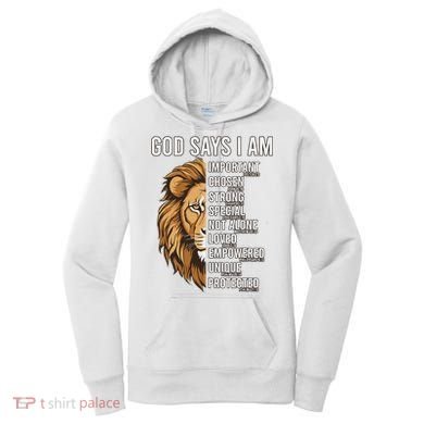 S God Says I Am Lion Christian Women's Hoodie