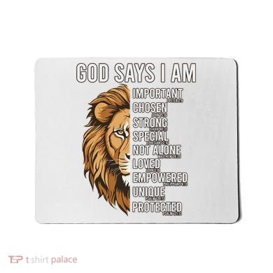 S God Says I Am Lion Christian Mousepad