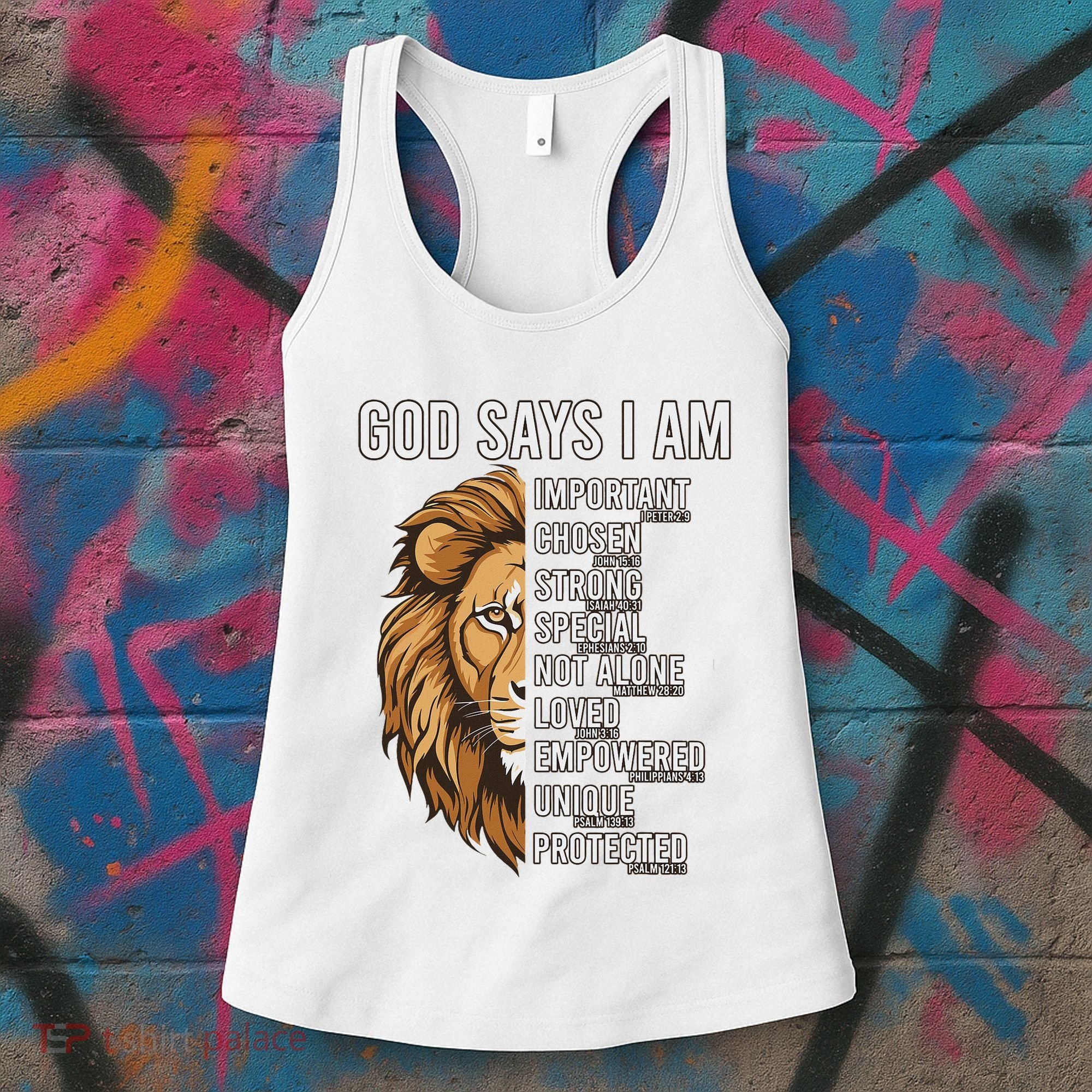 S God Says I Am Lion Christian Women's Tank Top