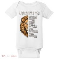 S God Says I Am Lion Christian Baby Bodysuit thumb 0