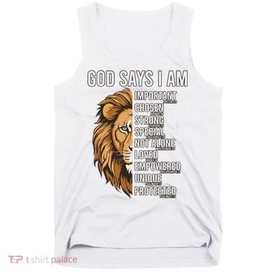 S God Says I Am Lion Christian Tank Top