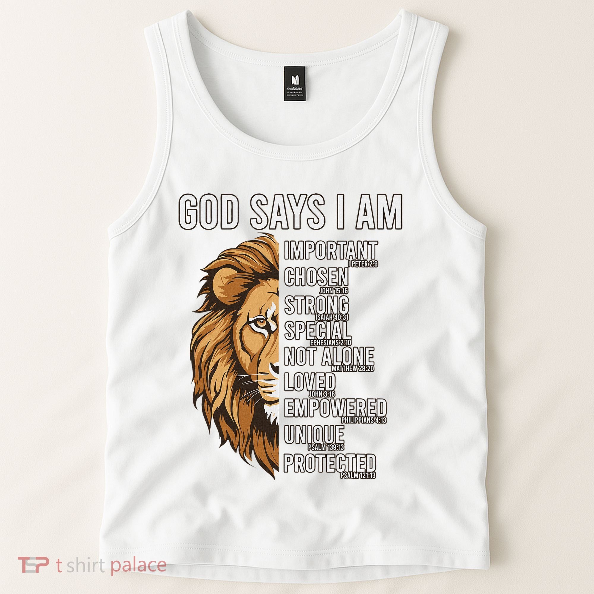 S God Says I Am Lion Christian Tank Top