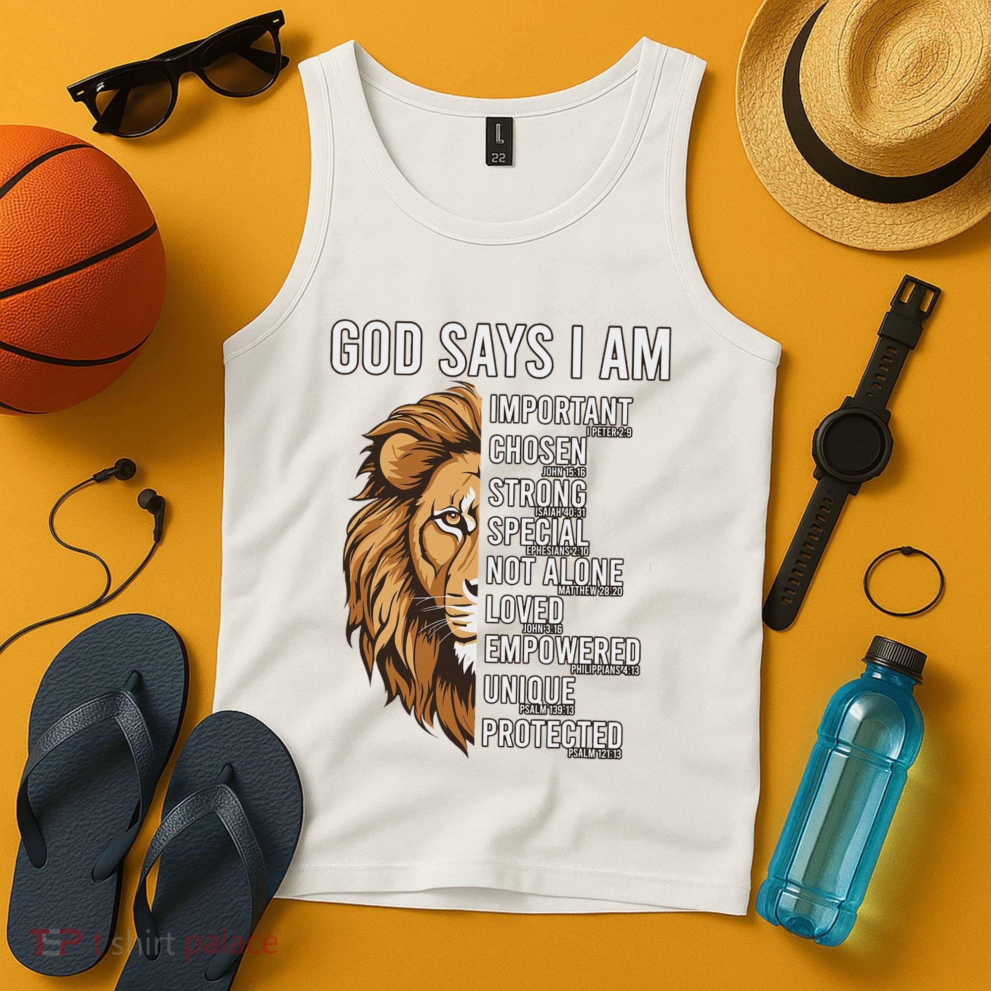 S God Says I Am Lion Christian Tank Top