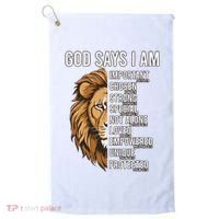 S God Says I Am Lion Christian Golf Towel thumb 0