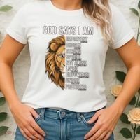S God Says I Am Lion Christian Women's T-Shirt thumb 2