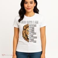 S God Says I Am Lion Christian Women's T-Shirt thumb 4
