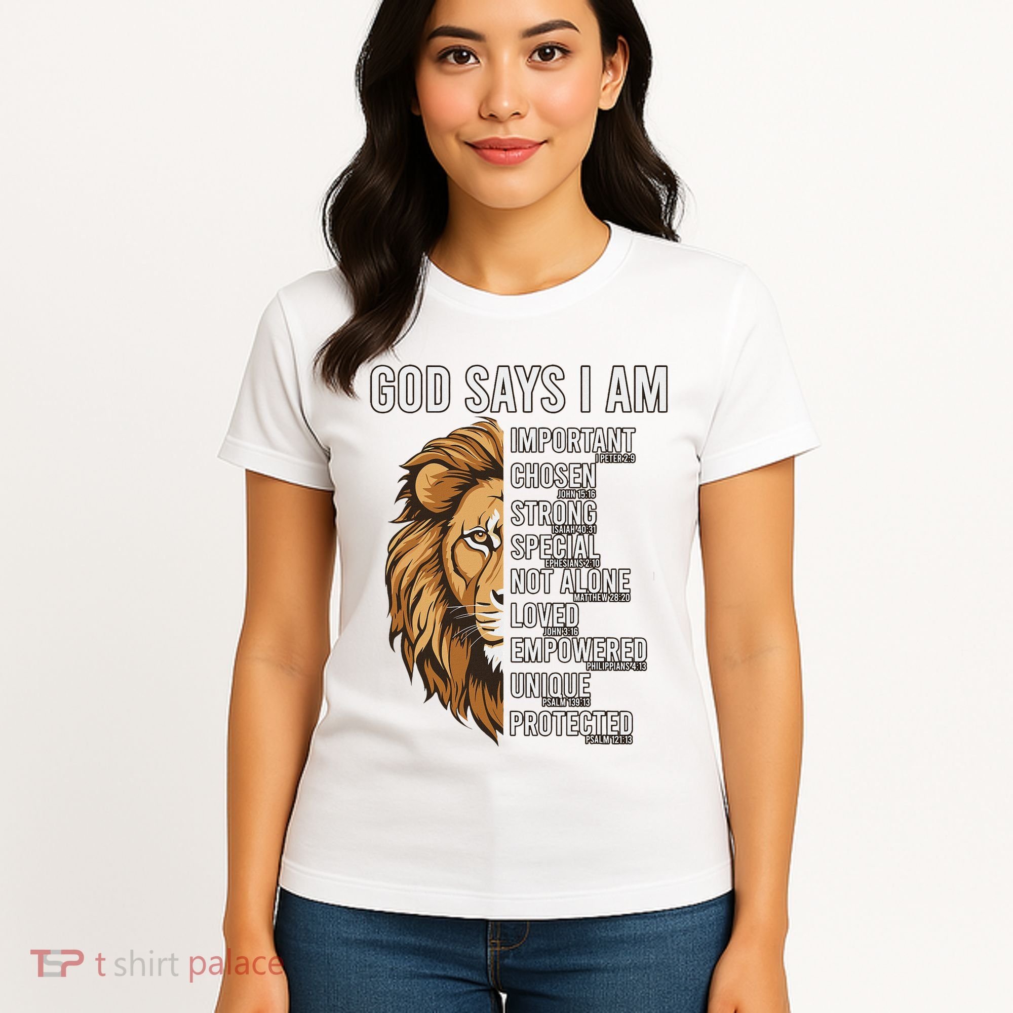 S God Says I Am Lion Christian Women's T-Shirt