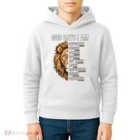 S God Says I Am Lion Christian Kids Hoodie thumb 4