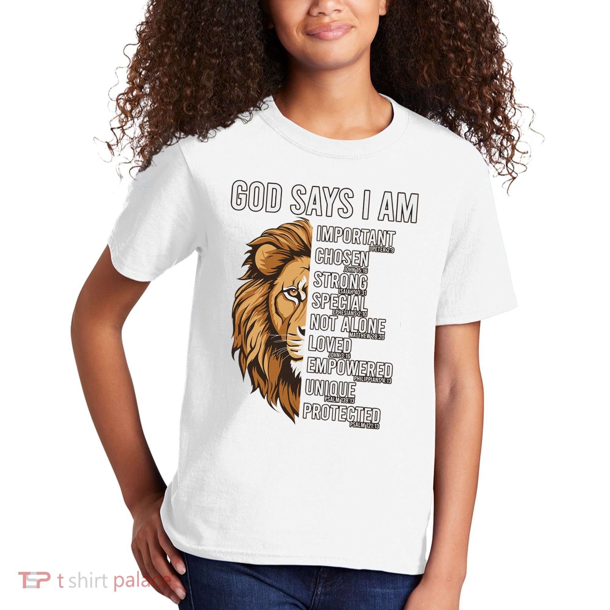 S God Says I Am Lion Christian Kids T-Shirt