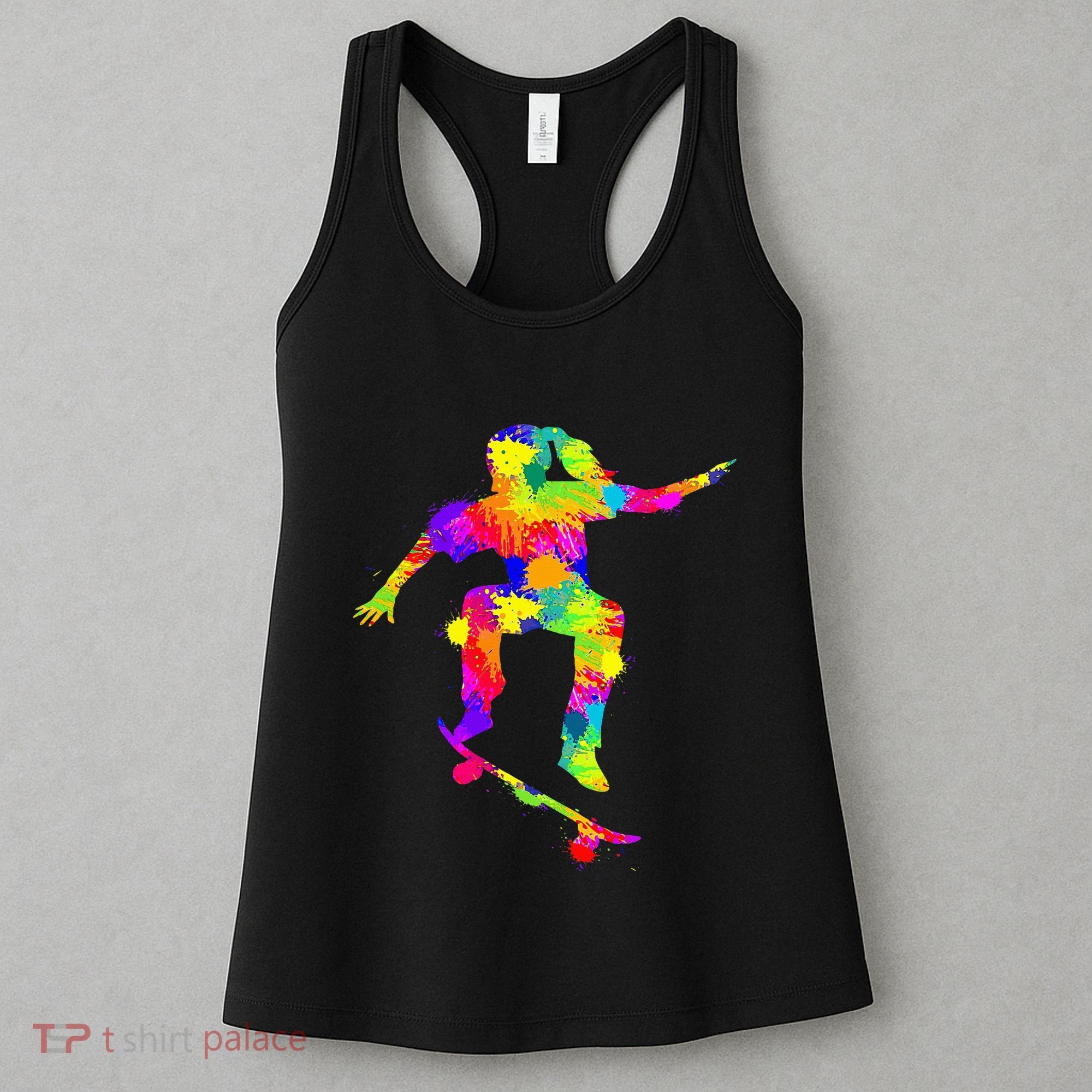 Skater Girl Skateboarder Girl Skateboarding Women's Tank Top