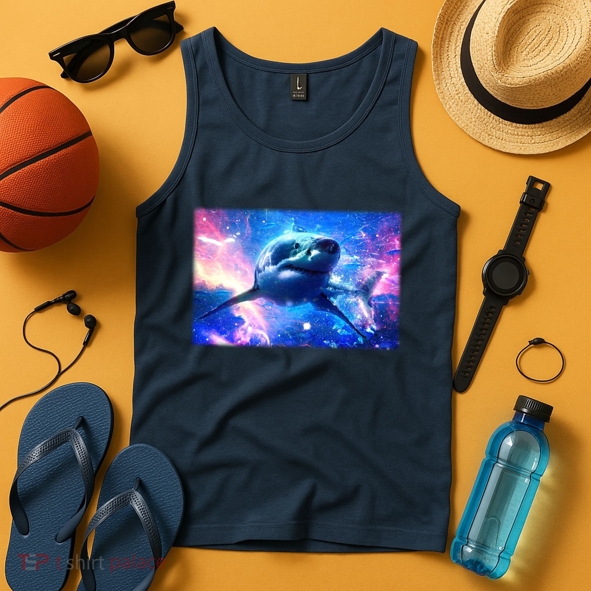Space Galaxy Shark In Sea Ocean Of Stars Tank Top