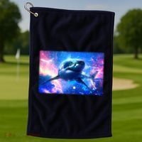 Space Galaxy Shark In Sea Ocean Of Stars Golf Towel thumb 1