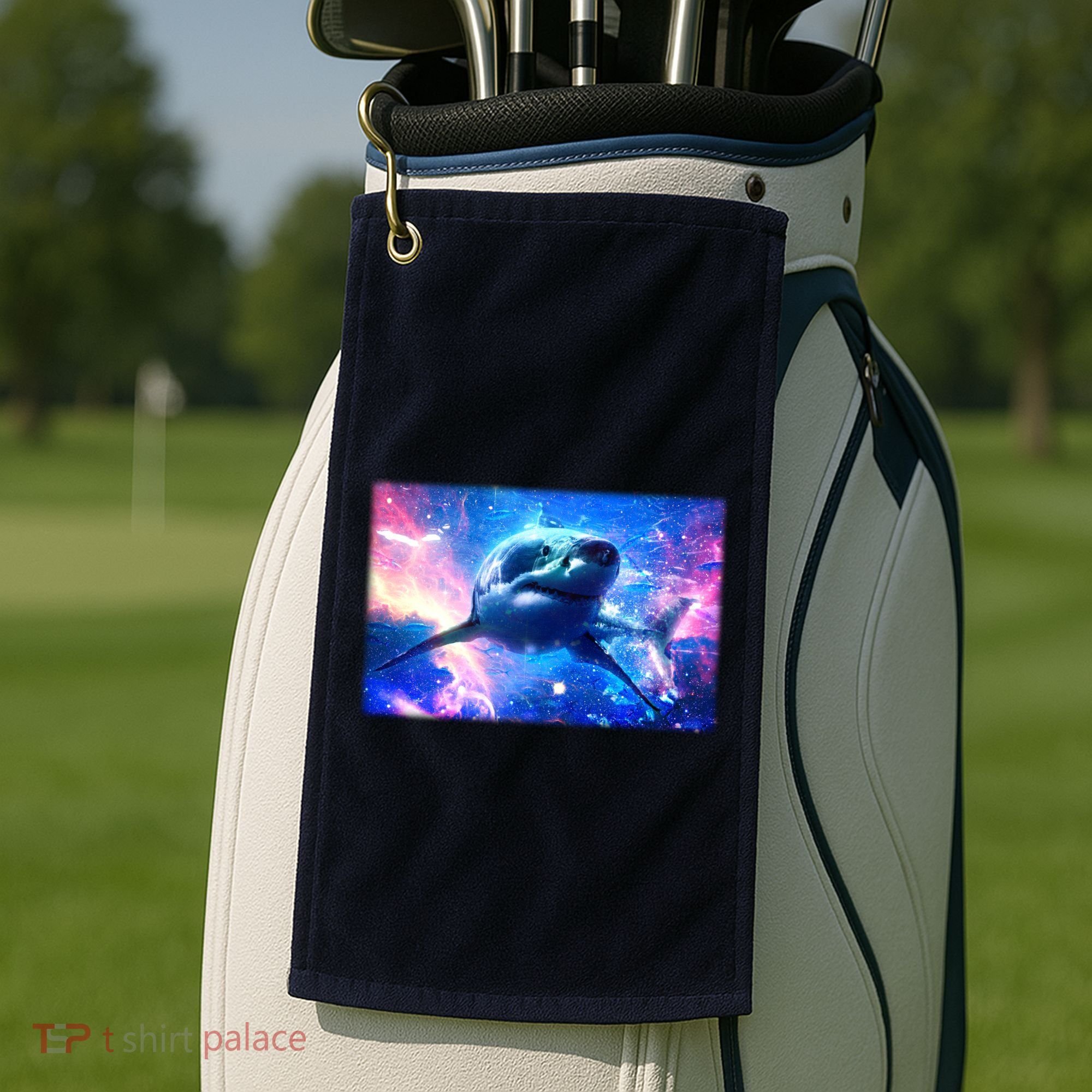 Space Galaxy Shark In Sea Ocean Of Stars Golf Towel