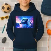 Space Galaxy Shark In Sea Ocean Of Stars Kids Hoodie thumb 2