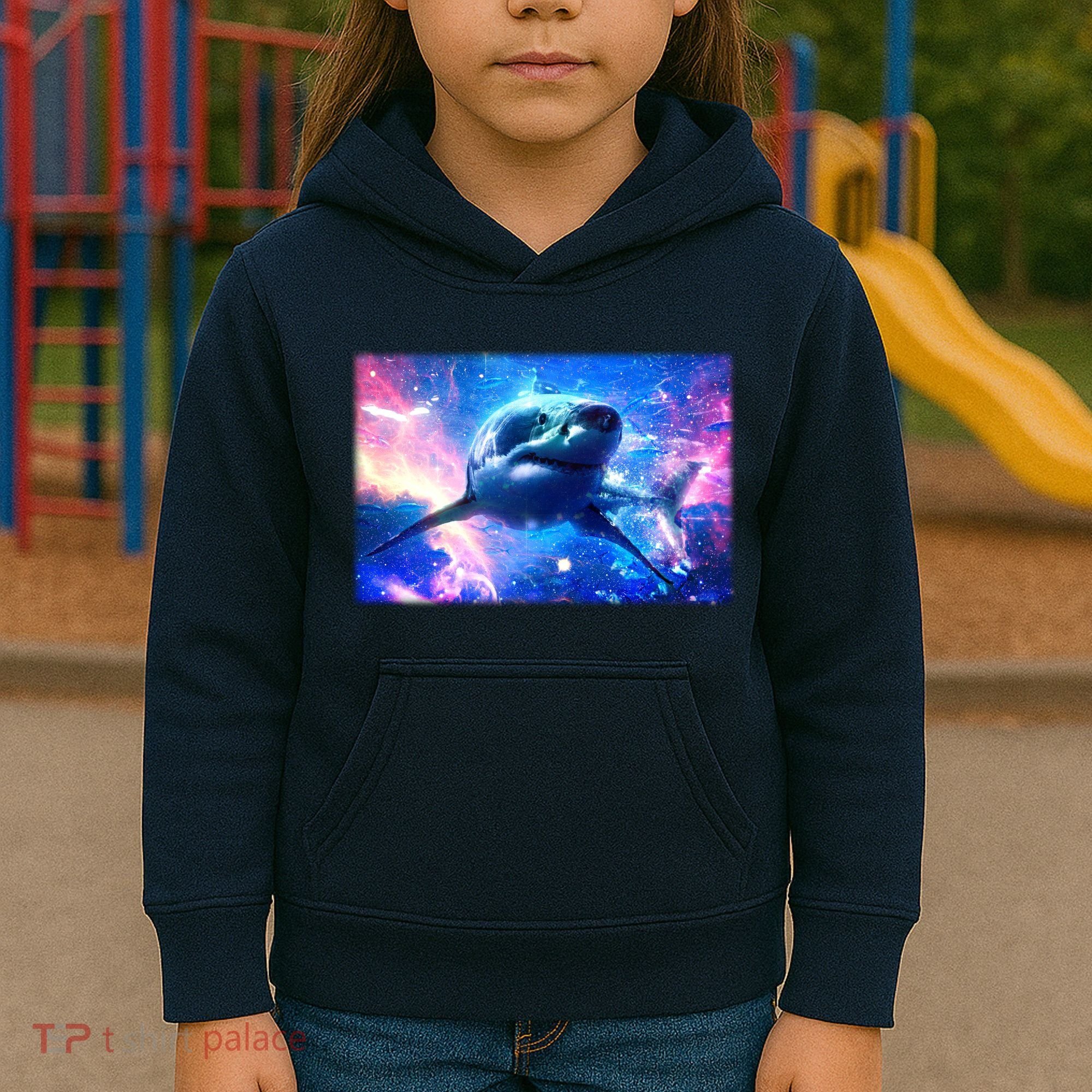 Space Galaxy Shark In Sea Ocean Of Stars Kids Hoodie