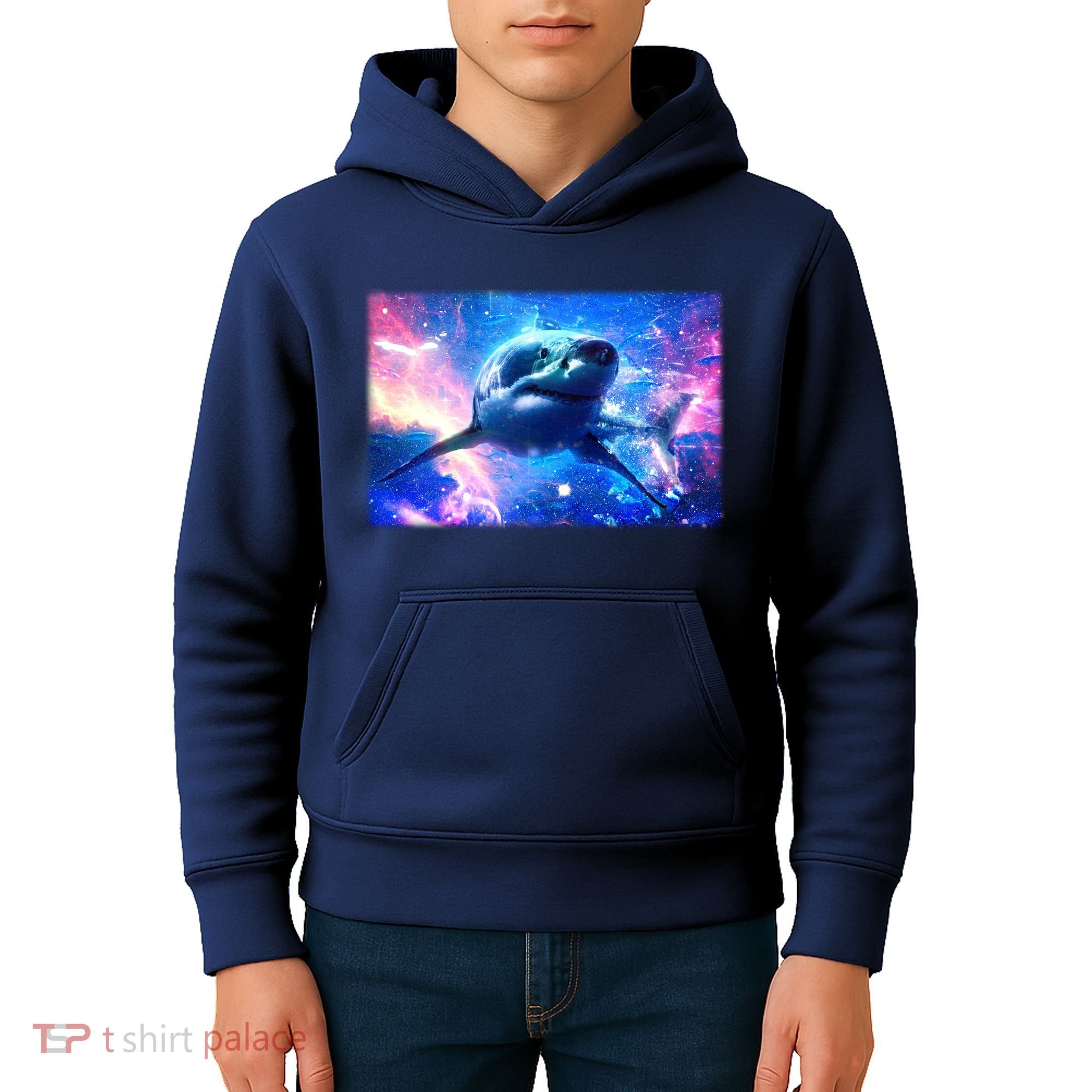 Space Galaxy Shark In Sea Ocean Of Stars Kids Hoodie