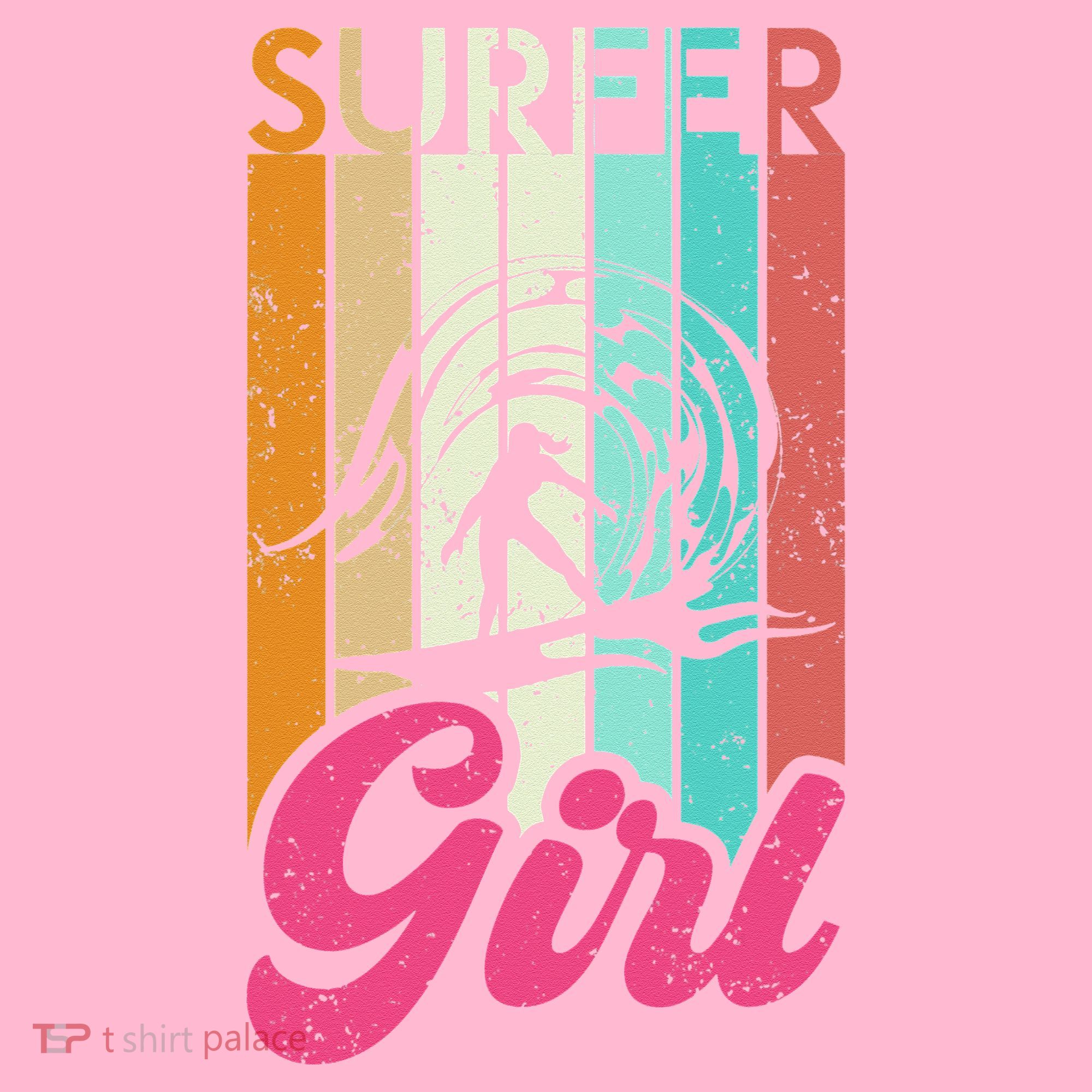 Surfer Girl Surfboard Women Surf Ocean Retro Surfing Coaster