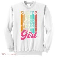 Surfer Girl Surfboard Women Surf Ocean Retro Surfing Sweatshirt thumb 0