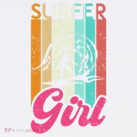 Surfer Girl Surfboard Women Surf Ocean Retro Surfing Sweatshirt thumb 3