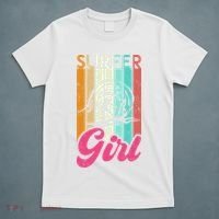Surfer Girl Surfboard Women Surf Ocean Retro Surfing T-Shirt thumb 5