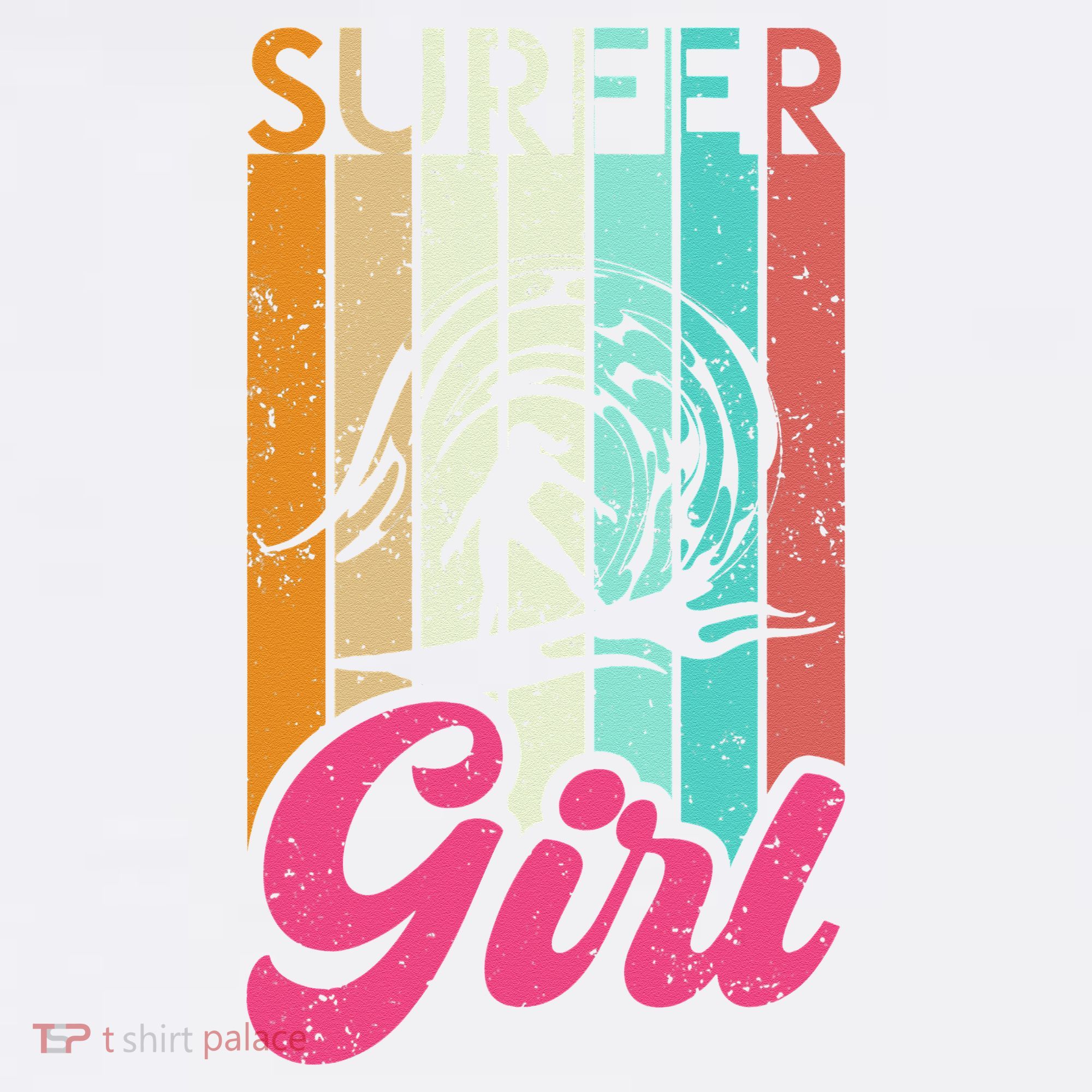 Surfer Girl Surfboard Women Surf Ocean Retro Surfing Women's Hoodie