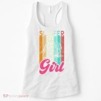 Surfer Girl Surfboard Women Surf Ocean Retro Surfing Women's Tank Top thumb 0