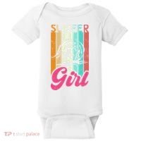 Surfer Girl Surfboard Women Surf Ocean Retro Surfing Baby Bodysuit thumb 0