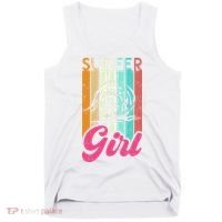 Surfer Girl Surfboard Women Surf Ocean Retro Surfing Tank Top thumb 0