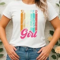 Surfer Girl Surfboard Women Surf Ocean Retro Surfing Women's T-Shirt thumb 2