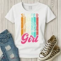 Surfer Girl Surfboard Women Surf Ocean Retro Surfing Women's T-Shirt thumb 3