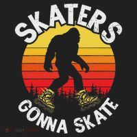 Skaters Gonna Skate Funny Bigfoot Roller Skater Skating Love Beanie thumb 2