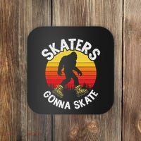 Skaters Gonna Skate Funny Bigfoot Roller Skater Skating Love Coaster thumb 0