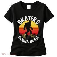 Skaters Gonna Skate Funny Bigfoot Roller Skater Skating Love Women's T-Shirt thumb 0