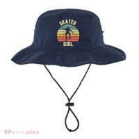 Skater Girl Skateboarder Girl Retro Skateboarding Gift Bucket Hat thumb 0