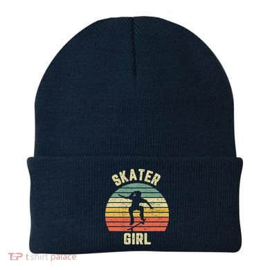 Skater Girl Skateboarder Girl Retro Skateboarding Gift Beanie