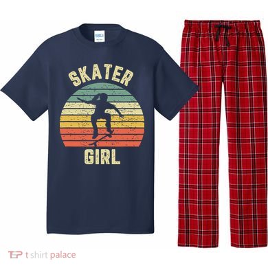 Skater Girl Skateboarder Girl Retro Skateboarding Gift Pajama Set