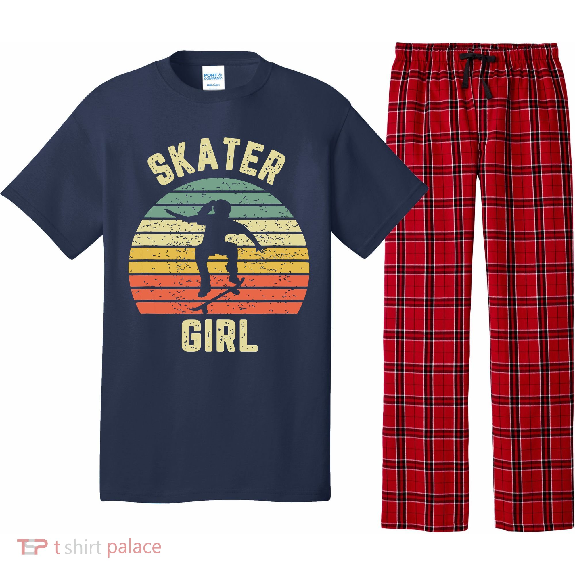 Skater Girl Skateboarder Girl Retro Skateboarding Gift Pajama Set