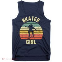 Skater Girl Skateboarder Girl Retro Skateboarding Gift Tank Top thumb 0