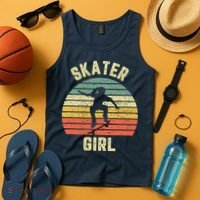 Skater Girl Skateboarder Girl Retro Skateboarding Gift Tank Top thumb 4