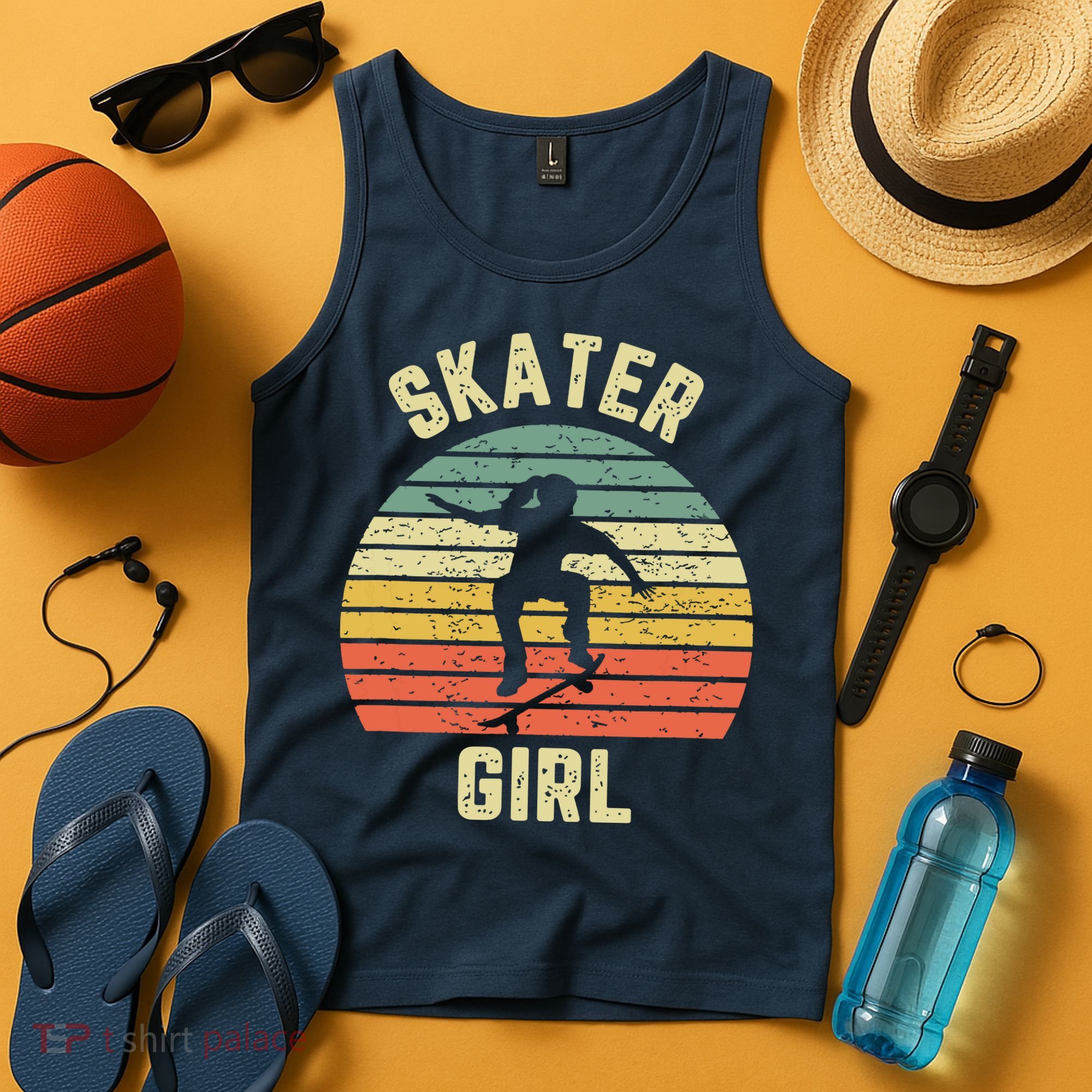 Skater Girl Skateboarder Girl Retro Skateboarding Gift Tank Top