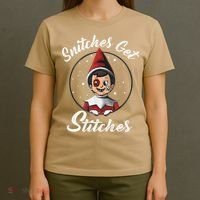 Snitches Get Stitches The Elf Xmas Snitches Get Stitches T-Shirt thumb 4